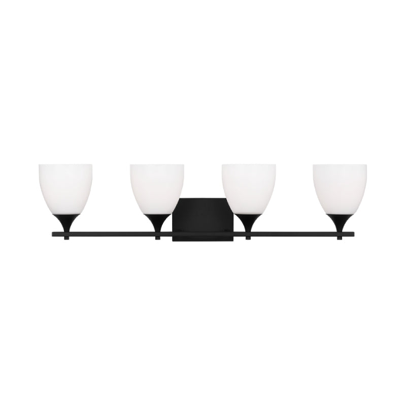 Visual Comfort DJV1024 Toffino 4-lt 36" Vanity Light - Midnight Black Milk Glass