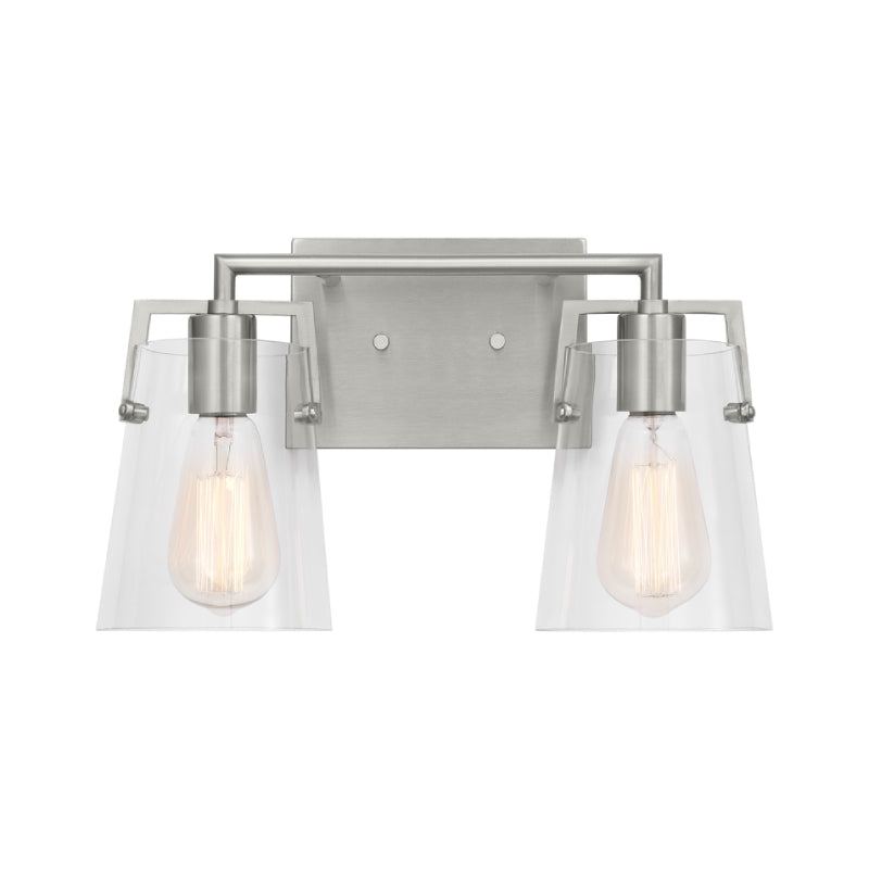 Visual Comfort DJV1032 Crofton 2-lt 15" Vanity Light - Brushed Steel