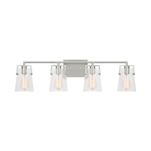 Visual Comfort DJV1034 Crofton 4-lt 33" Vanity Light - Brushed Steel Clear Glass
