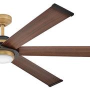 Hinkley 906964 Andros 64" Indoor/Outdoor Smart Ceiling Fan with LED Light Kit - Heritage Brass