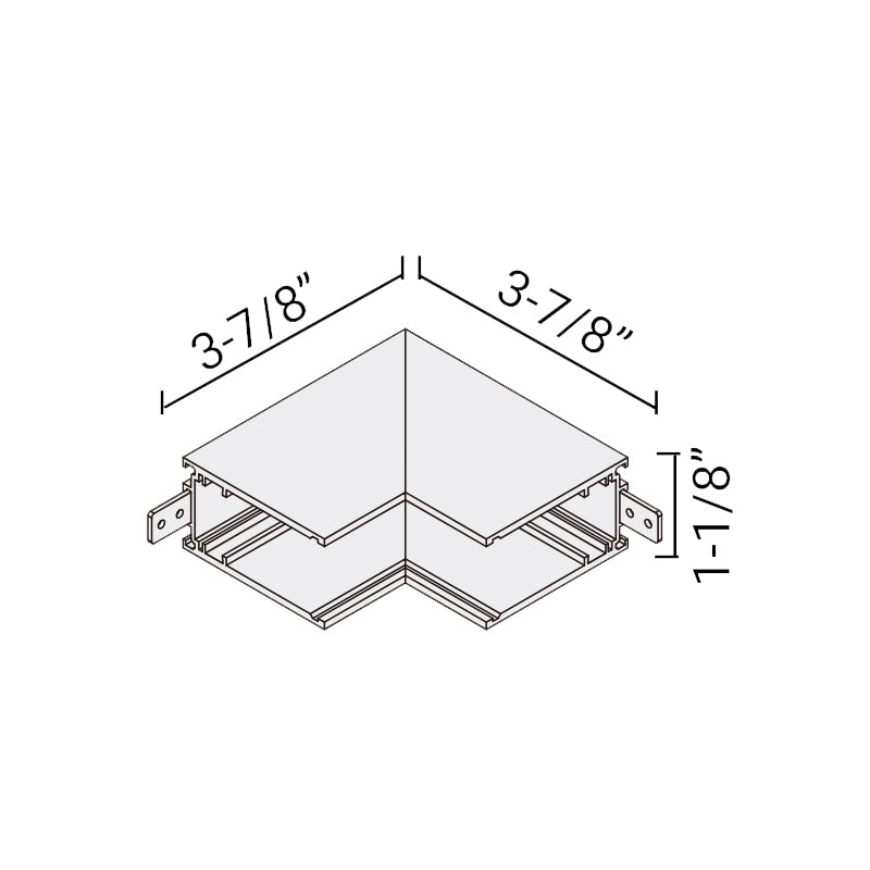 Elite FG-CM-SM-ACC-3 "L" Form Track Connector, Inside Corner for Two Surfaces
