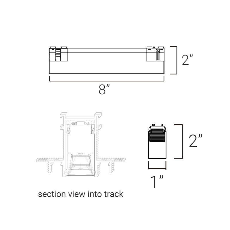 Elite FG-L4R-8 Groove 48V 8" Linear Recessed Downlight & Task