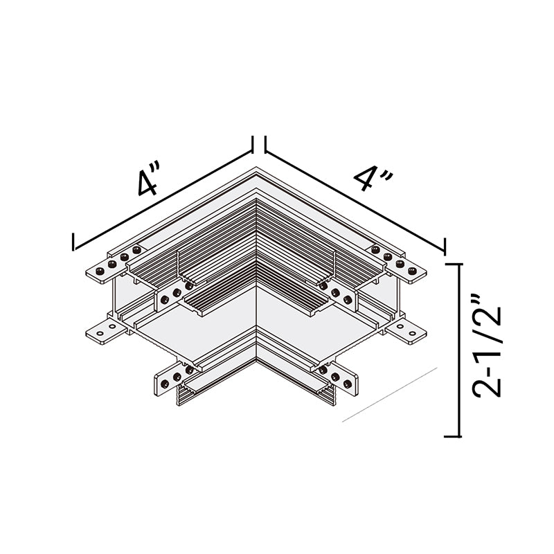 Elite FG-RTL-ACC-3 "L" Form Track Connector, Inside Corner for Two Surfaces