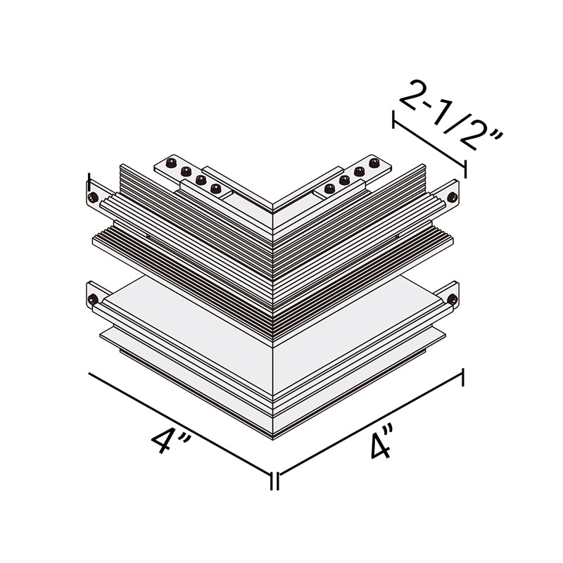Elite FG-RTL-ACC-4 "L" Form Track Connector, Outside Corner for Two Surfaces