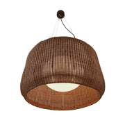 Bover Fora 90 1-lt 35" LED Outdoor Pendant, TRIAC-Graphite Brown/Rattan Brown