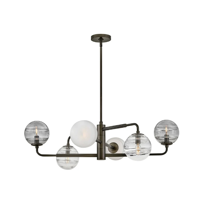 Fredrick Ramond FR30506 Oberon 6-lt 37" LED Chandelier - Black Oxide
