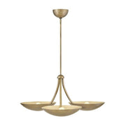 Fredrick Ramond FR41646 Glenn 3-lt 36" LED Chandelier - Heritage Brass with Gold Leaf accents