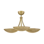 Fredrick Ramond FR41646 Glenn 3-lt 36" LED Chandelier - Heritage Brass with Gold Leaf accents