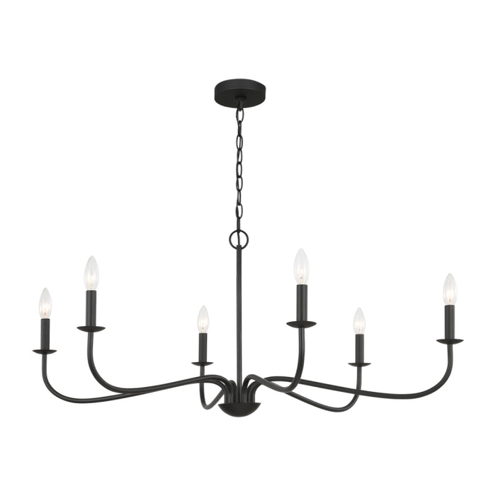 Generation GLC1196 Abells 6-lt 40" Chandelier - Midnight Black