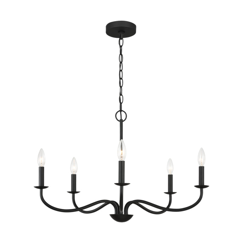 Generation GLC1205 Abells 5-lt 28" Chandelier - Midnight Black