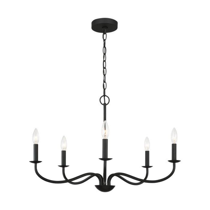Generation GLC1205 Abells 5-lt 28" Chandelier - Midnight Black