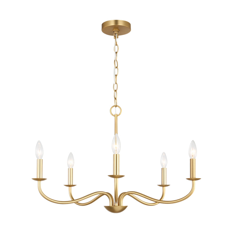 Generation GLC1205 Abells 5-lt 28" Chandelier - Satin Brass