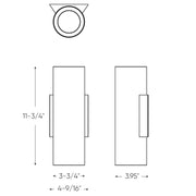Dals LEDWALL-A Aden 12" Tall LED Round Cylinder with Multiple Lighting Options