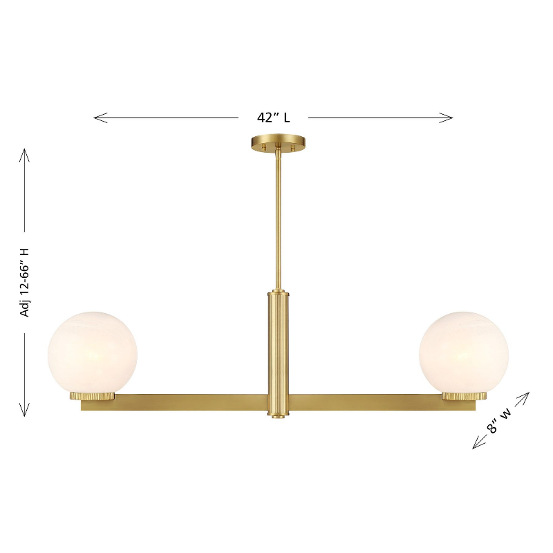 Savoy House M100124 2-lt 42" LED Linear Chandelier - Natural Brass
