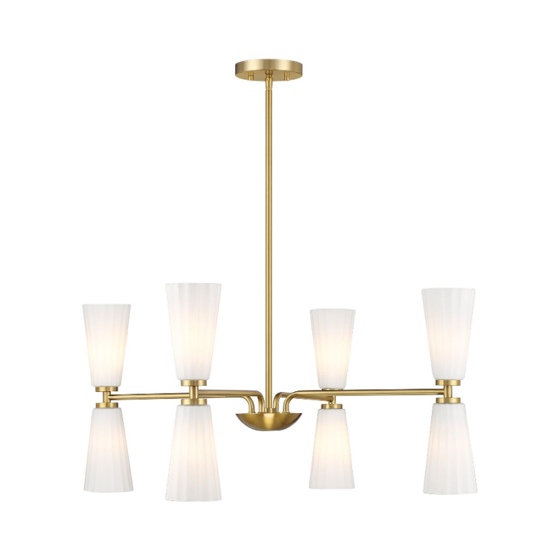 Savoy House M100126 8-lt 32" LED Chandelier - Natural Brass