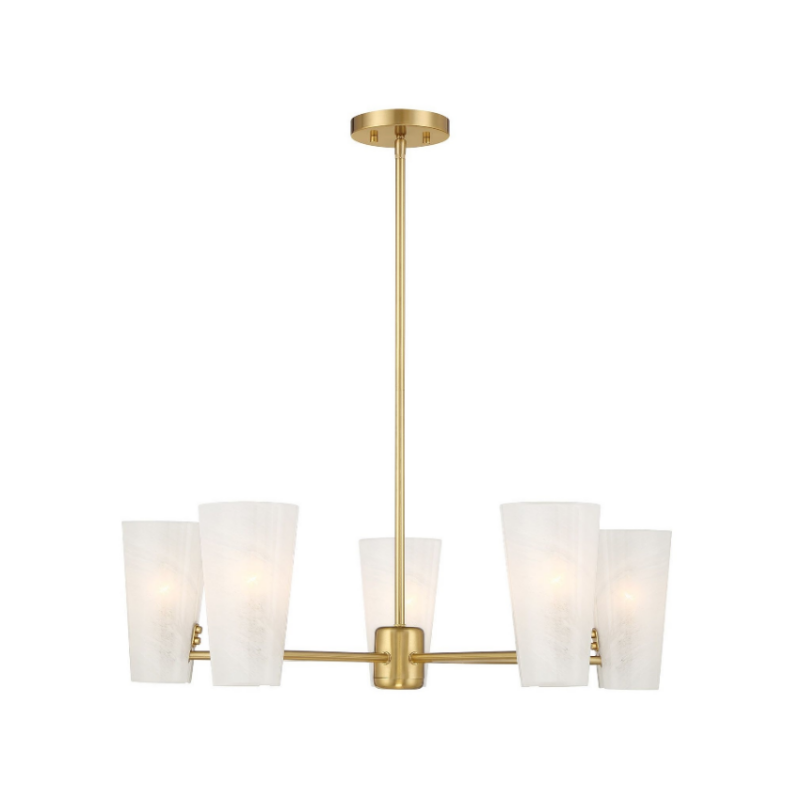 Savoy House M100130 5-lt 30" LED Chandelier - Natural Brass