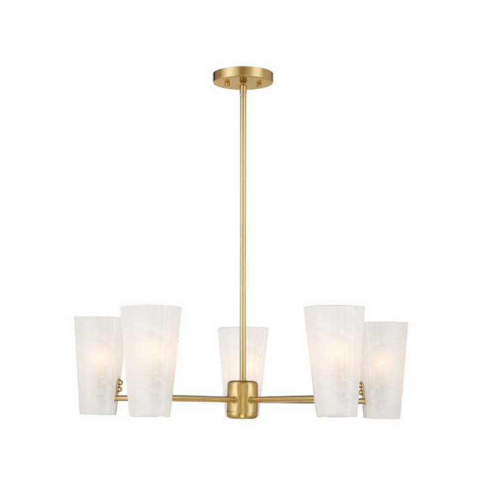 Savoy House M100130 5-lt 30" LED Chandelier - Natural Brass