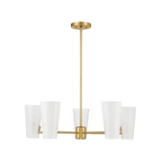 Savoy House M100130 5-lt 30" LED Chandelier - Natural Brass