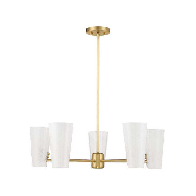Savoy House M100130 5-lt 30" LED Chandelier - Natural Brass