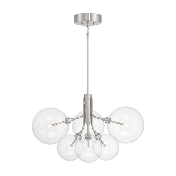 Savoy House M100135 6-lt 27" LED Chandelier - Brushed Nickel