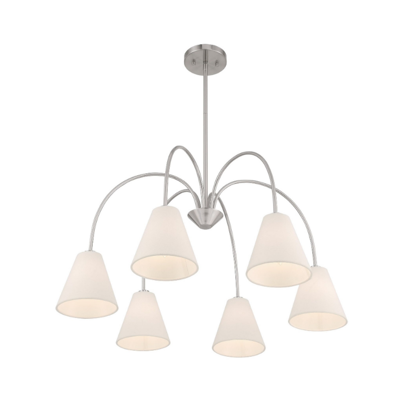 Savoy House M100138 6-lt 30" LED Chandelier - Brushed Nickel
