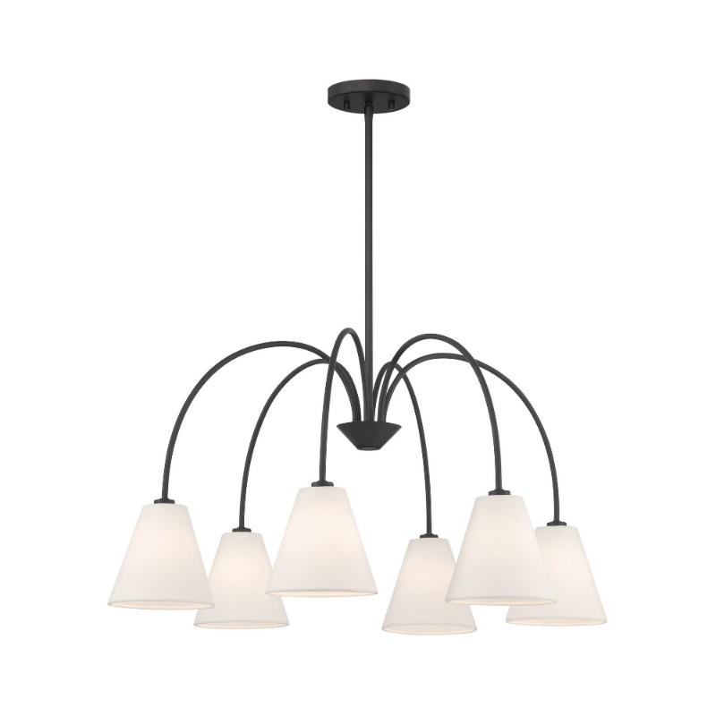Savoy House M100138 6-lt 30" LED Chandelier - Matte Black