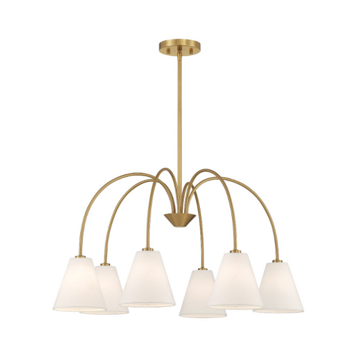 Savoy House M100138 6-lt 30" LED Chandelier - Natural Brass
