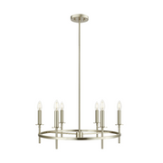 Savoy House M100140 6-lt 25" LED Chandelier - Brushed Nickel