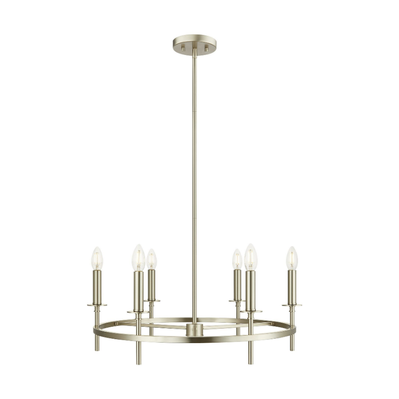 Savoy House M100140 6-lt 25" LED Chandelier - Brushed Nickel