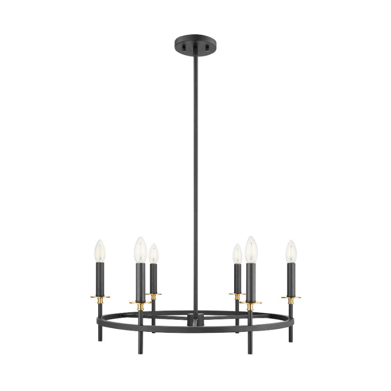 Savoy House M100140 6-lt 25" LED Chandelier - Matte Black