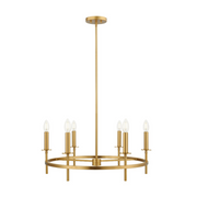 Savoy House M100140 6-lt 25" LED Chandelier - Natural Brass