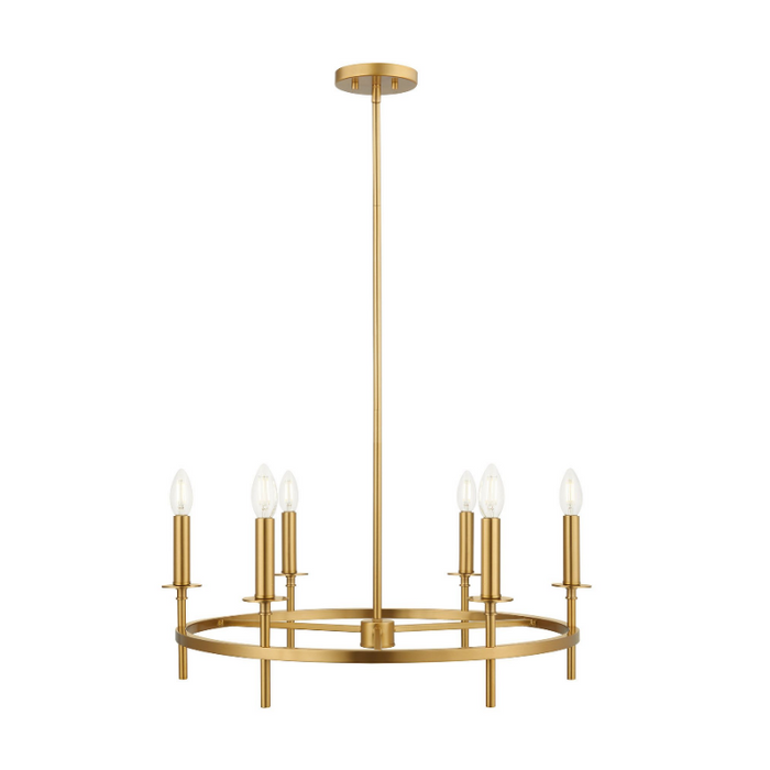 Savoy House M100140 6-lt 25" LED Chandelier - Natural Brass