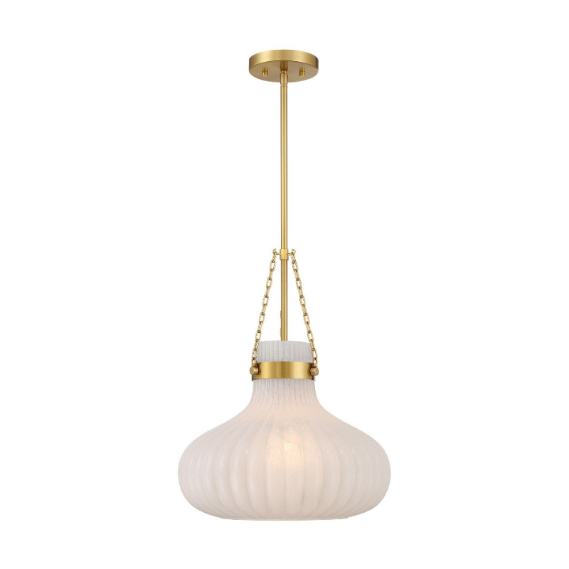 Savoy House M7046 1-lt 15" LED Pendant - Natural Brass