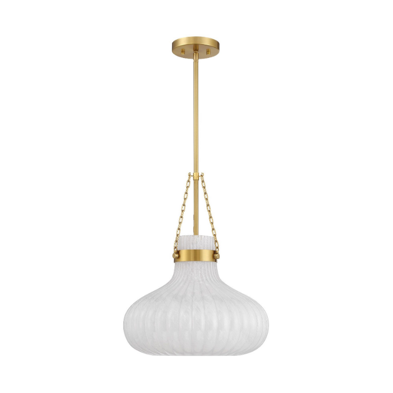 Savoy House M7046 1-lt 15" LED Pendant - Natural Brass