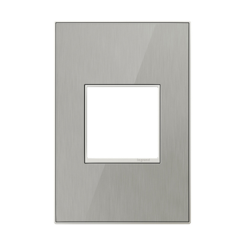 Adorne AWM Screwless Wall Plate, Brushed Stainless - 1 Gang