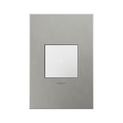 Adorne AWC Screwless Wall Plate, Brushed Stainless Steel - 1 Gang