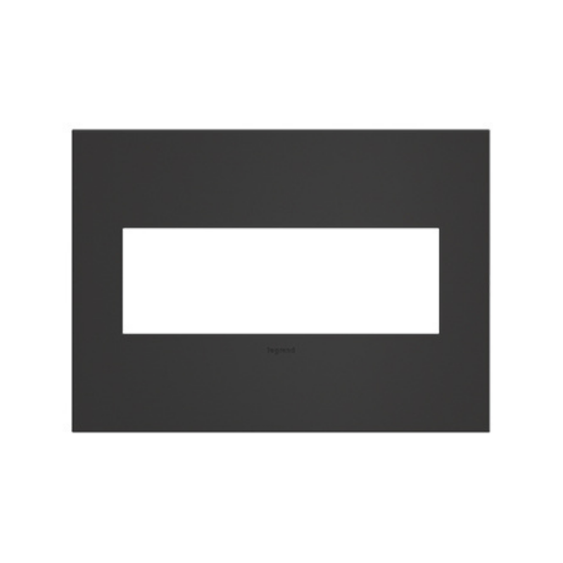 Adorne AWC Screwless Wall Plate, Satin Black - 3 Gang