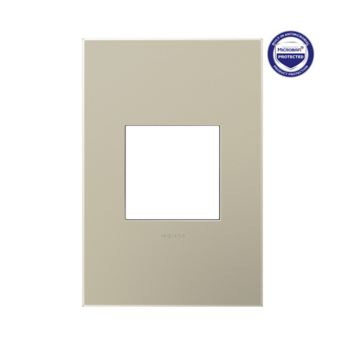 Adorne AWP Screwless Wall Plate with Microban, Titanium - 1 Gang