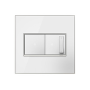Adorne AWM Screwless Wall Plate, Mirror White - 2 Gang