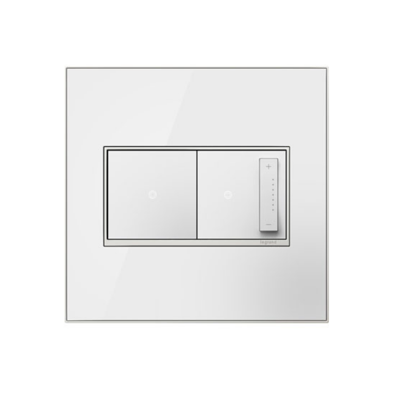 Adorne AWM Screwless Wall Plate, Mirror White - 2 Gang