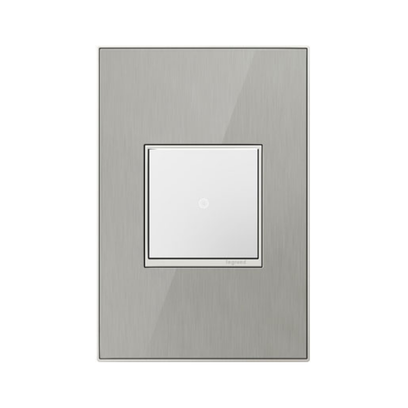 Adorne AWM Screwless Wall Plate, Brushed Stainless - 1 Gang