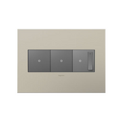 Adorne AWC Screwless Wall Plate, Satin Nickel - 3 Gang