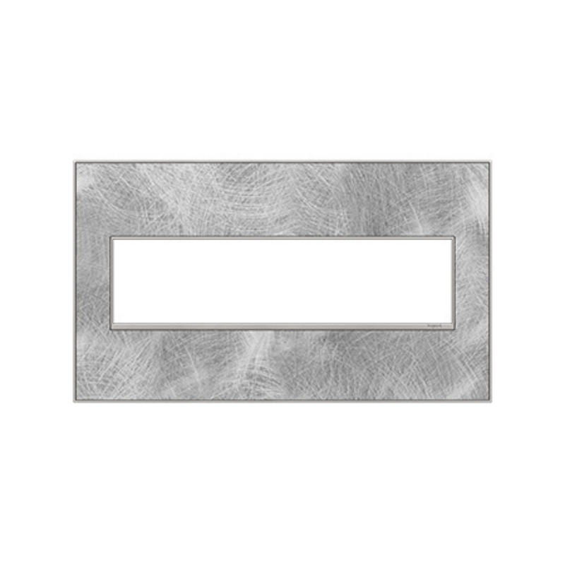 Adorne AWM Screwless Wall Plate, Spiraled Stainless - 4 Gang