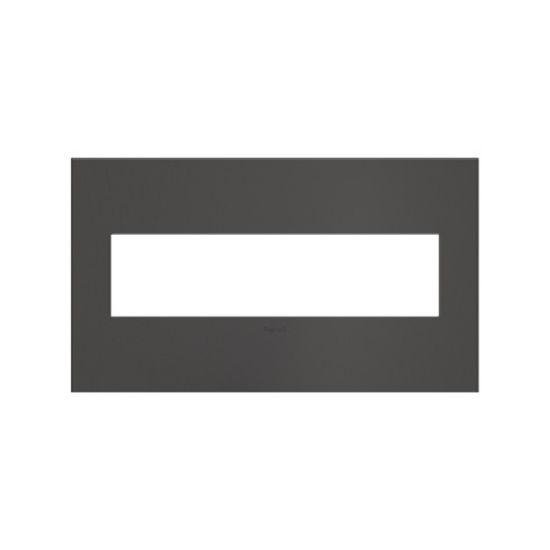 Adorne AWC Screwless Wall Plate, Brushed Black Nickel - 4 Gang