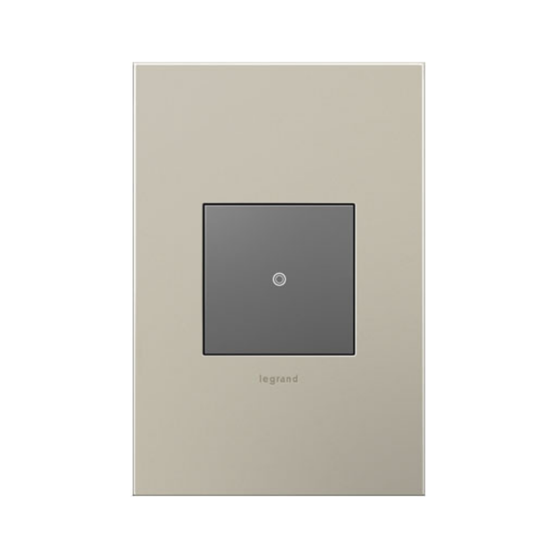 Adorne AWC Screwless Wall Plate, Satin Nickel - 1 Gang