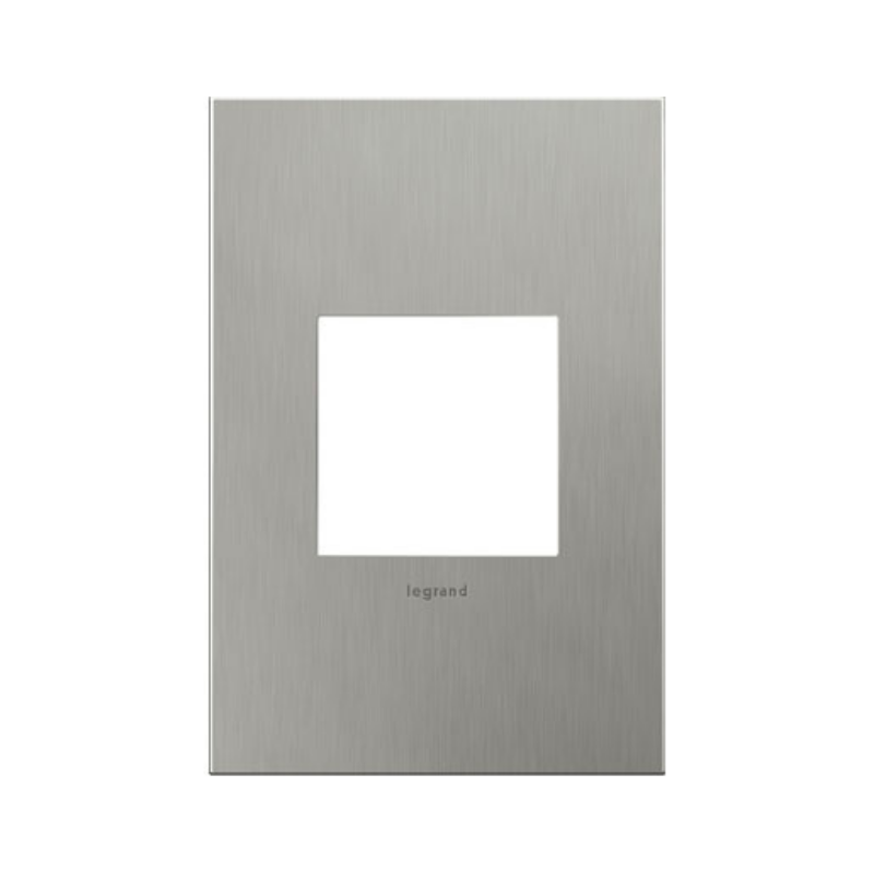 Adorne AWC Screwless Wall Plate, Brushed Stainless Steel - 1 Gang