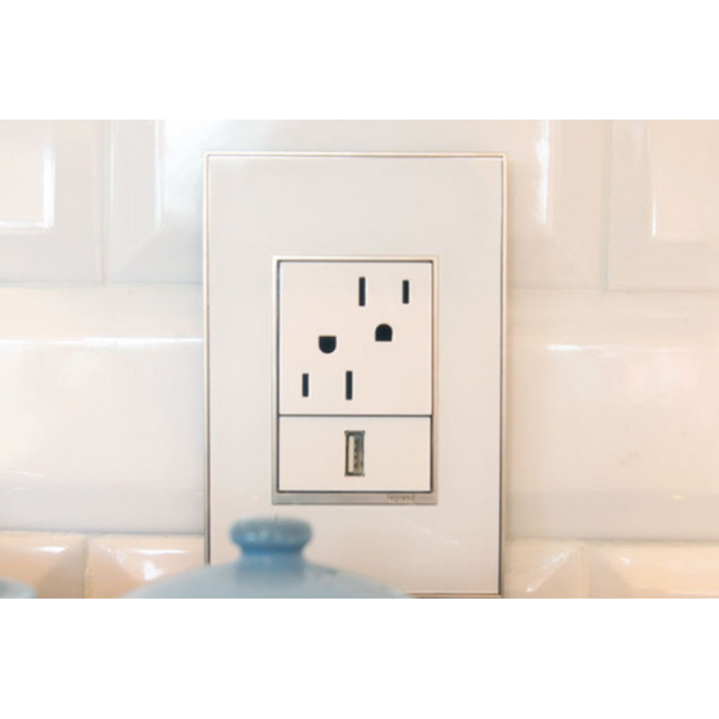 Adorne AWM Screwless Wall Plate, Mirror White