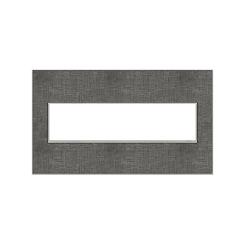 Adorne AWM Screwless Wall Plate, Slate Linen - 4 Gang