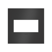 Adorne AWC Screwless Wall Plate, Satin Black - 2 Gang