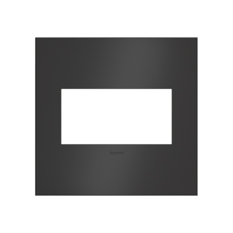 Adorne AWC Screwless Wall Plate, Satin Black - 2 Gang